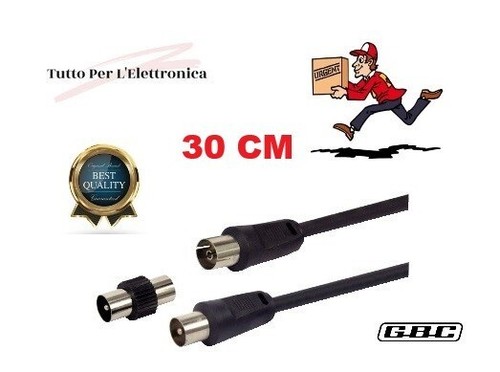 Cavo antenna 30cm nero - nero, con